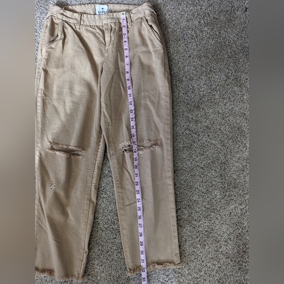 Serra By Joie Rucker Tan Camel Khaki The Finn Distressed Trouser Pants Size 25 - Picture 12 of 12
